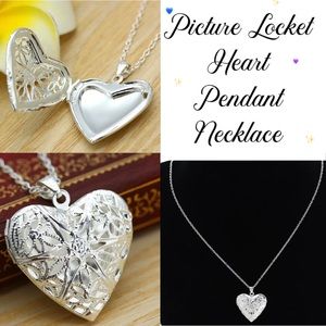 Sweet Picture Memory Locket Heart Pendant Necklace